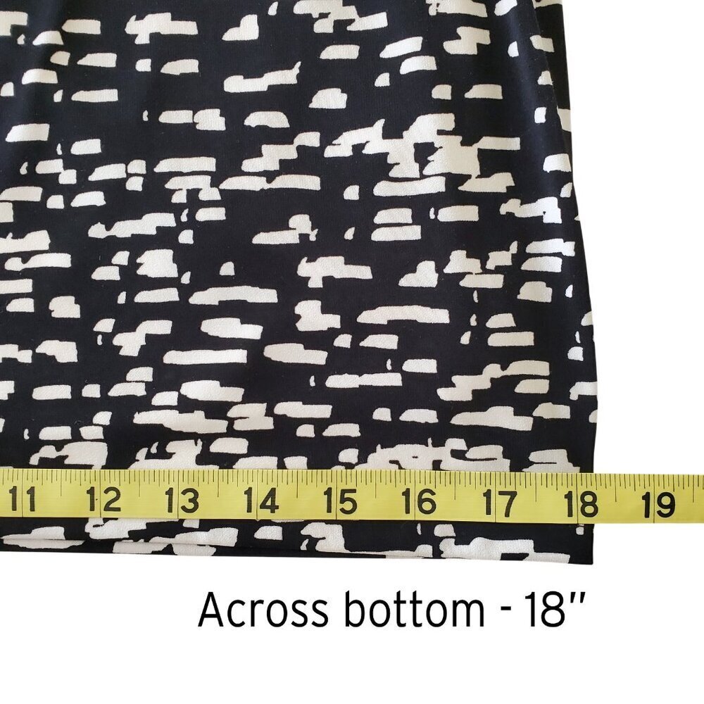 Lauren Ralph Lauren Faux Wrap Dress Black & White Abstract Print 3/4 Sleeve 4 - Picture 14 of 16